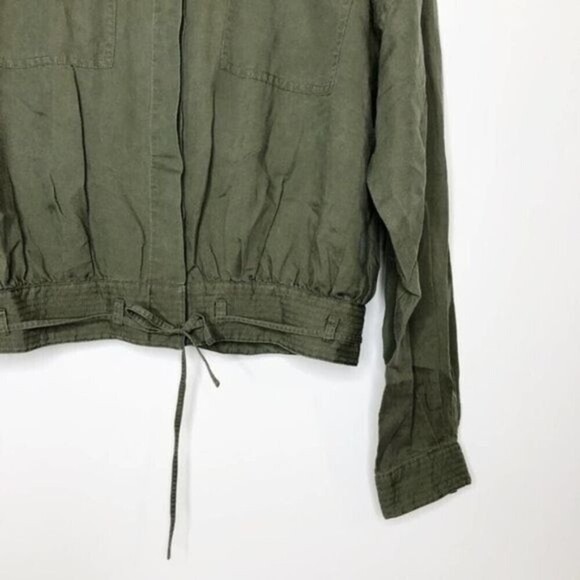 FRAME Military Green Linen Blend Jacket  - Picture 4 of 10